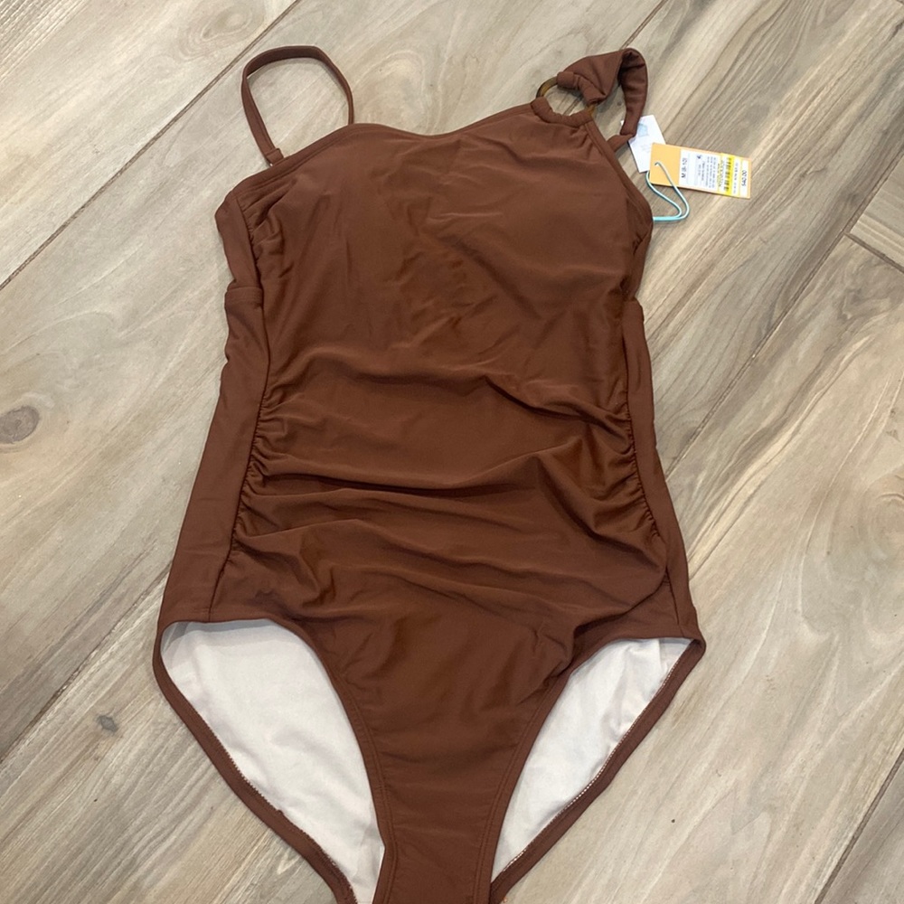 Women’s brown one piece bathing suit